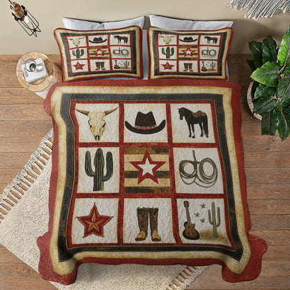 Shineful All Season Quilt 3-teiliges Set Rustikaler Western-Look