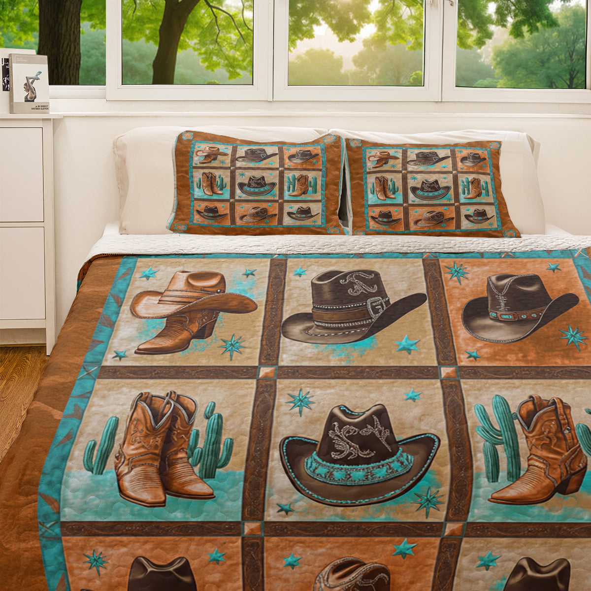 Shineful All Season Quilt 3-Piece Set Western Cowboy Spirit