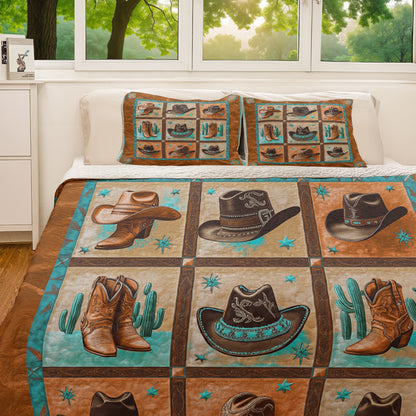 Shineful All Season Quilt 3-Piece Set Western Cowboy Spirit