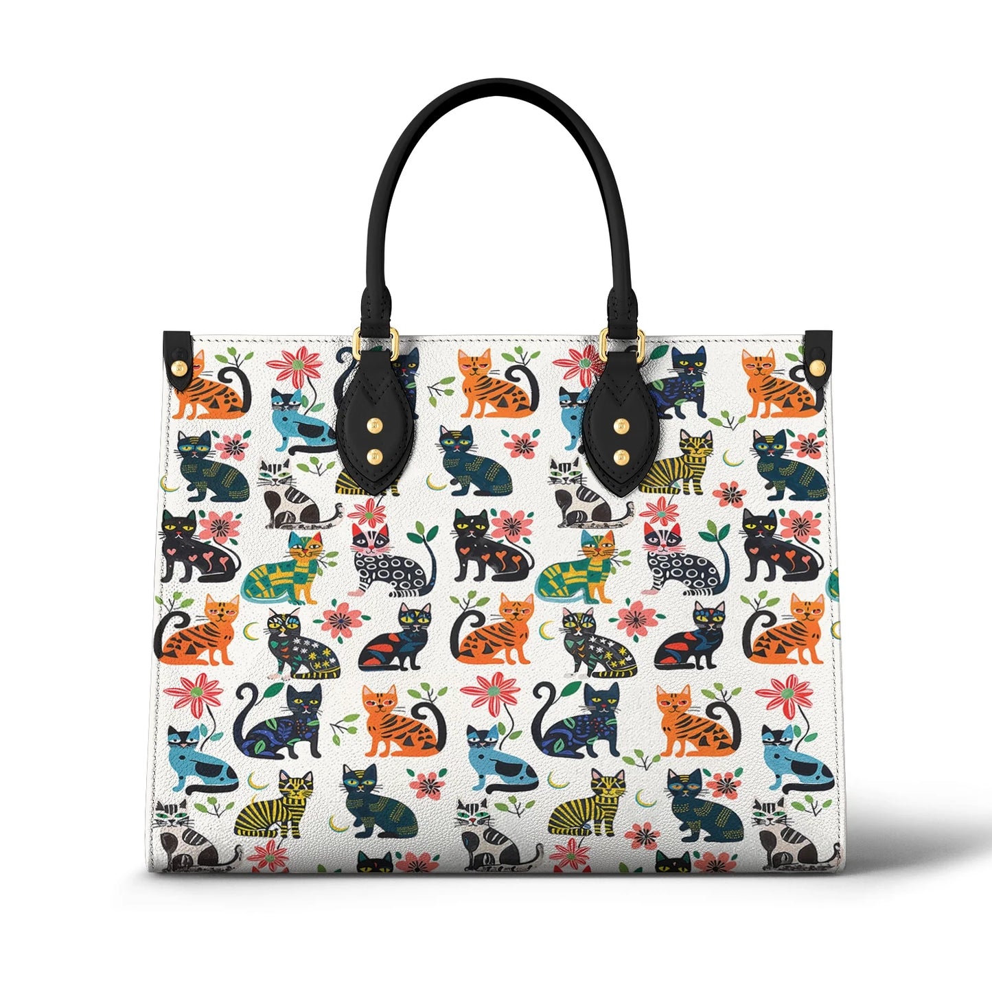 Glänzende Ledertasche Katze Playful Paws