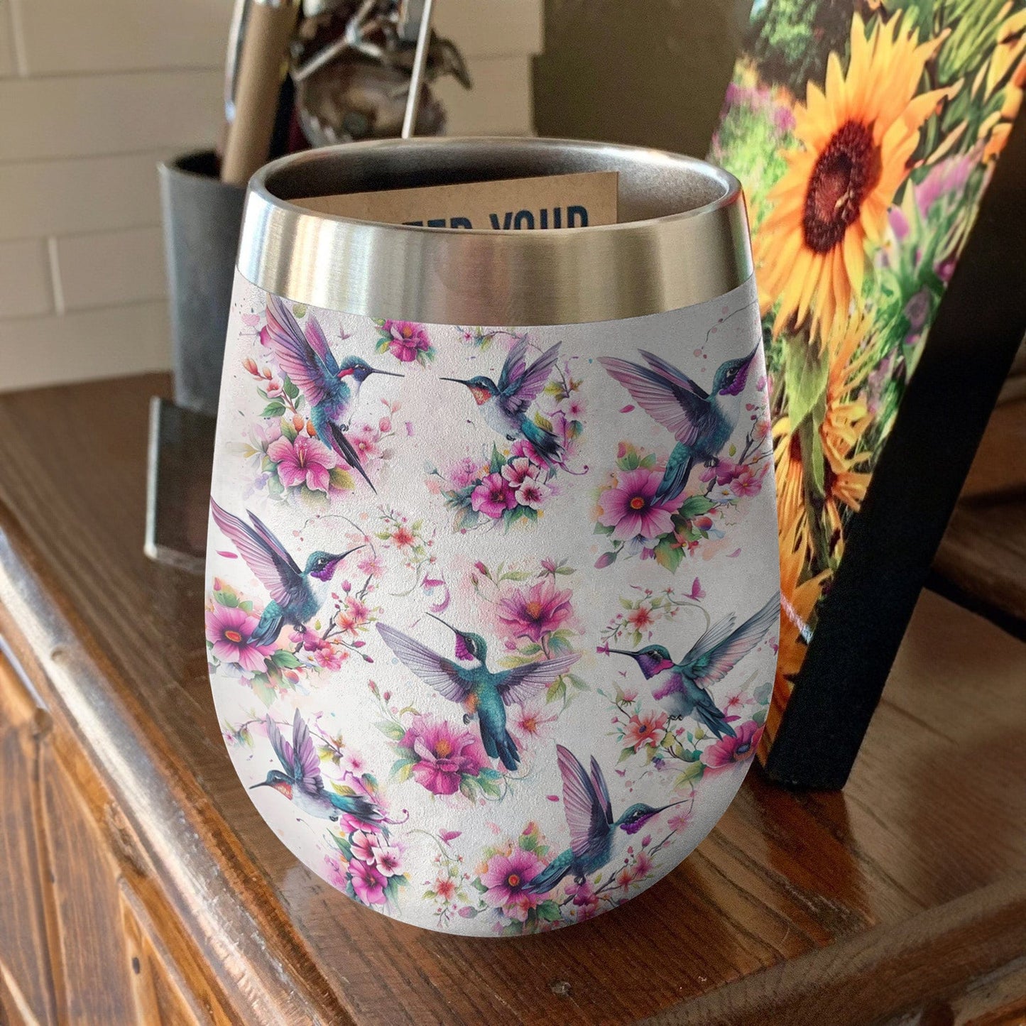 Humming Bird 12 Oz Shineful™ Wine Pattern Nl09 12Oz Tumbler