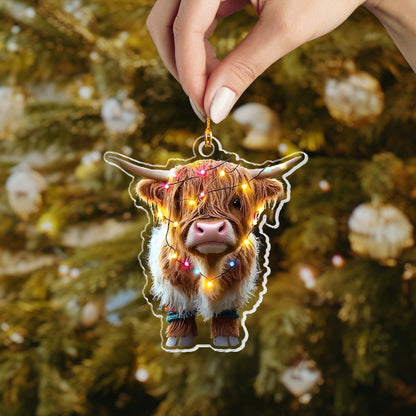 Shineful 2D Acrylic Ornament - Highland Cow Christmas