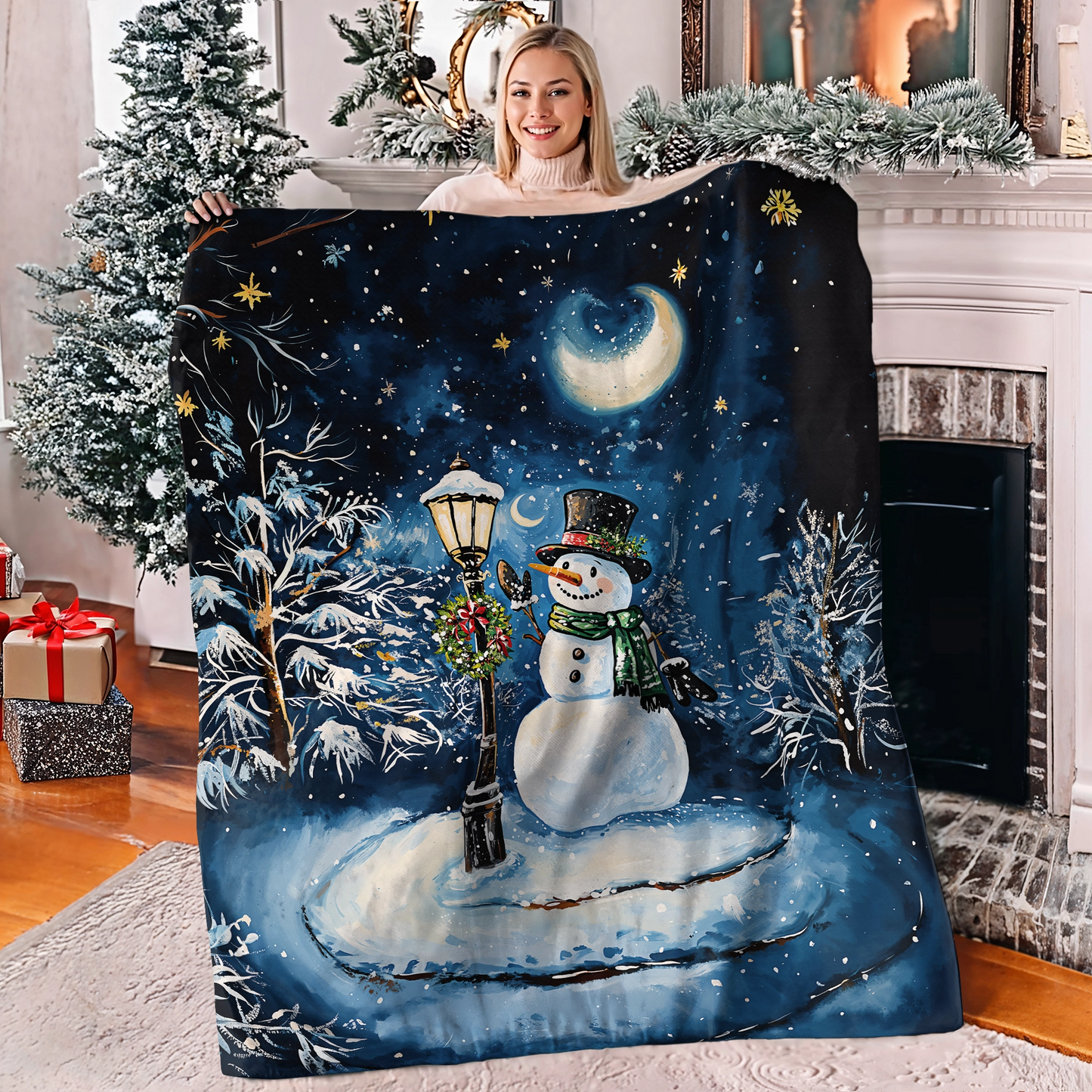 Shineful Fleece Blanket Frosty Night