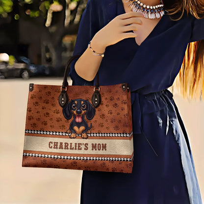 Shineful Leather Bag Personalized Pawfectly Yours Dachshund