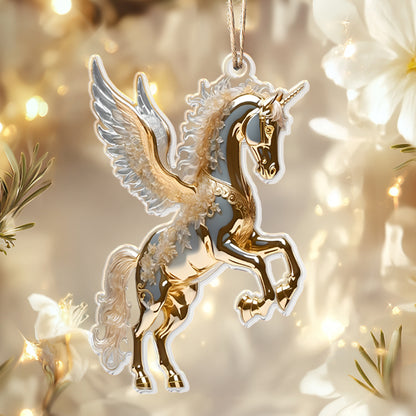 Shineful 2D Acrylic Ornament - Golden Unicorn