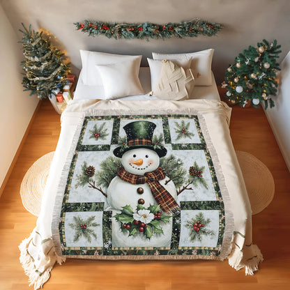 Shineful Woven Tapestry Throw Blanket - Snowman Bliss