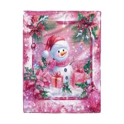 Shineful Fleece Blanket Jolly Snowman Christmas