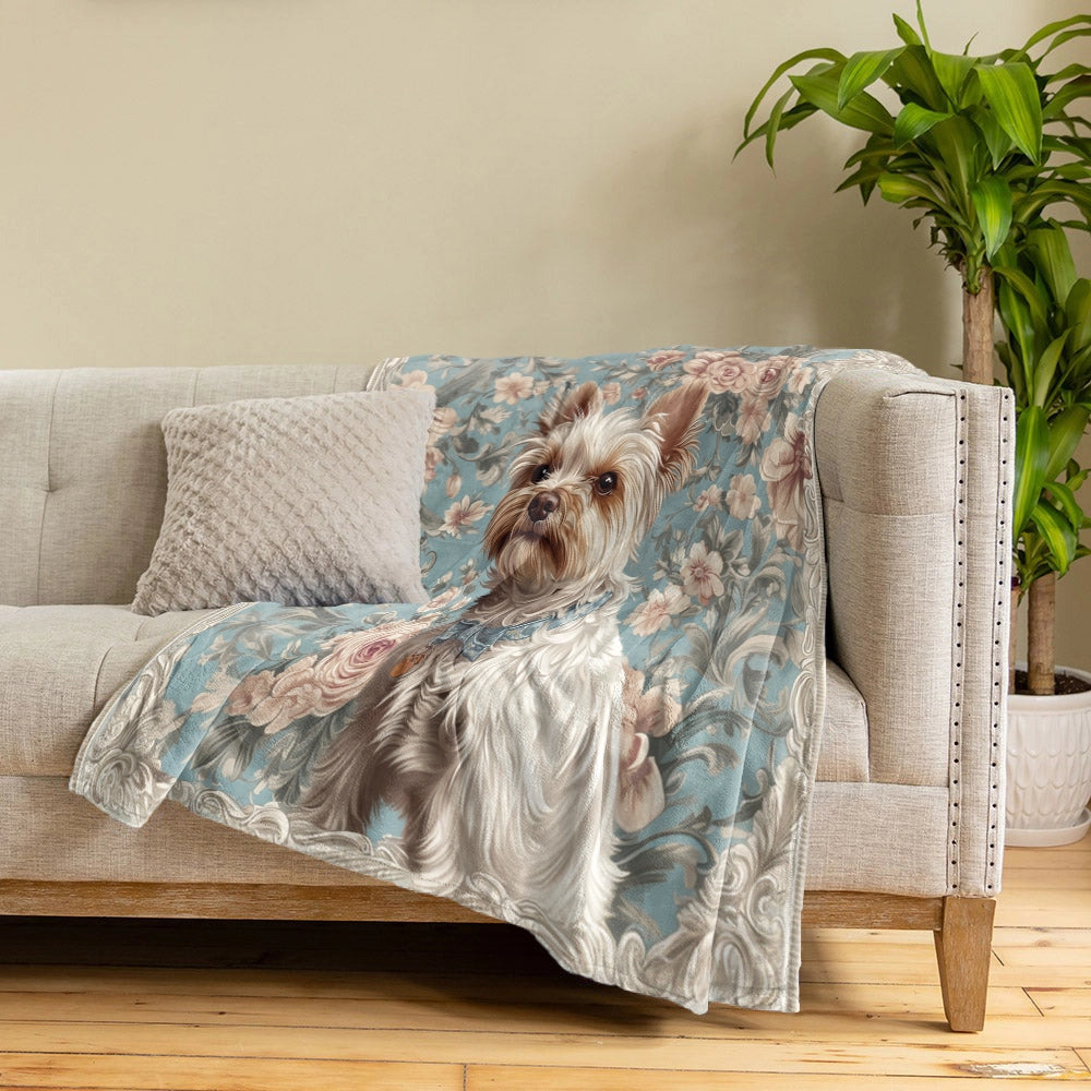 Shineful Fleece Blanket Royal Yorkie Elegance