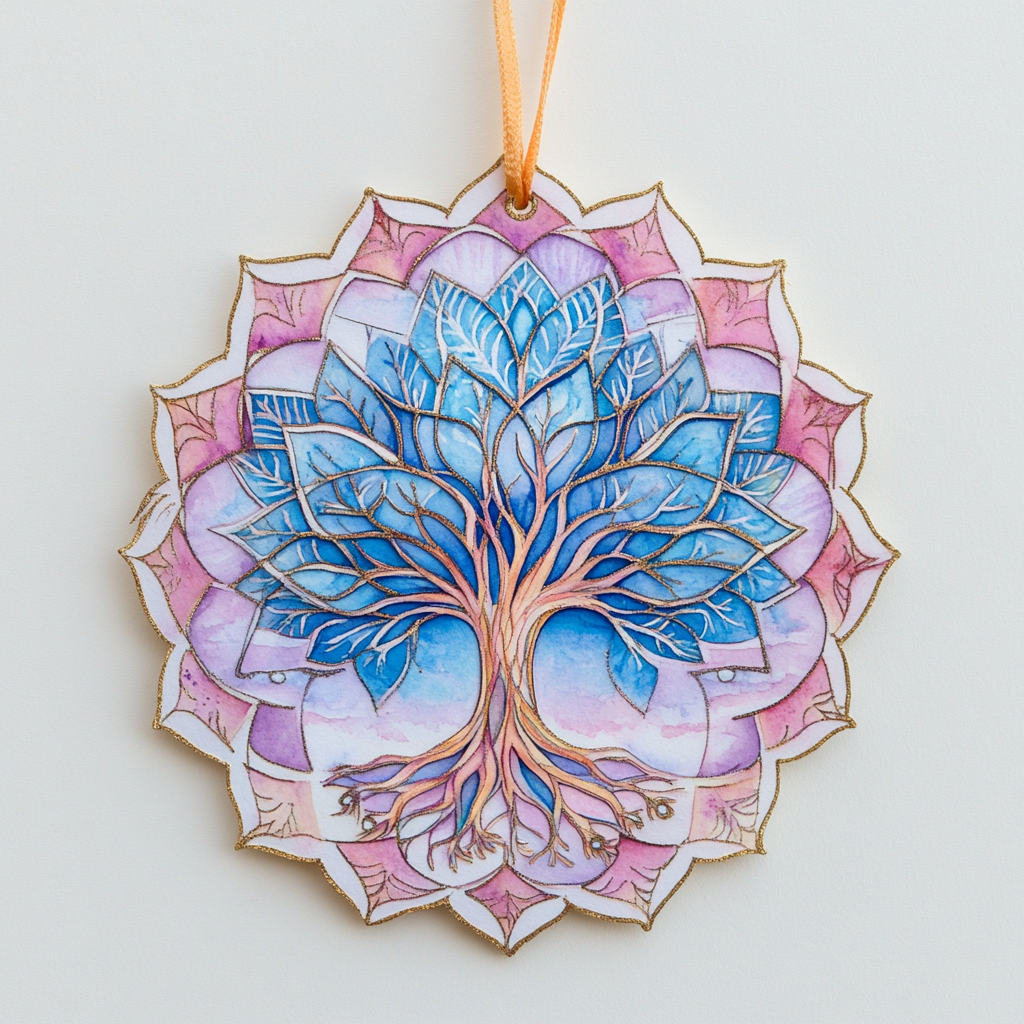 Shineful 2D Acrylic Ornament - Serenity Tree of Life Mandala