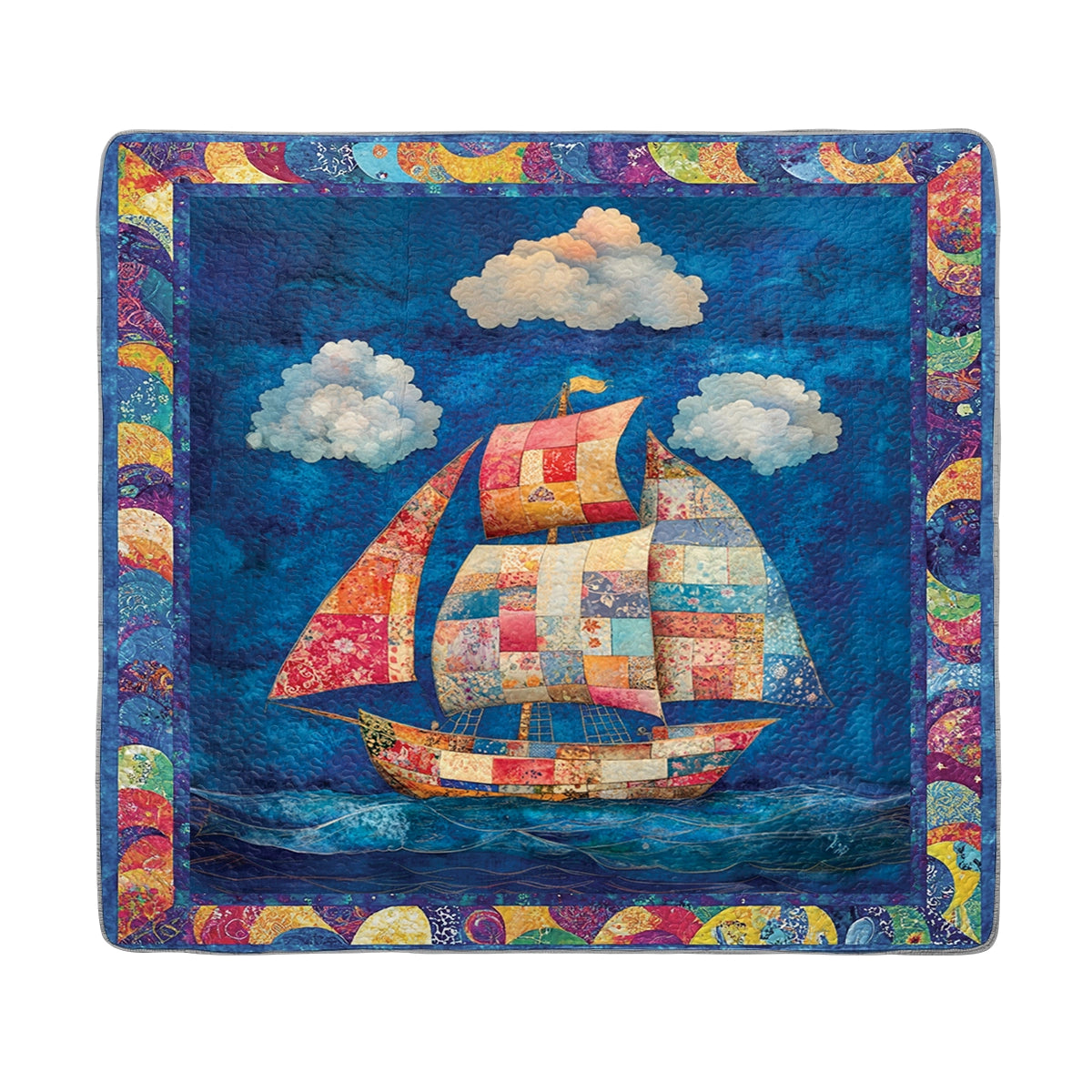 Shineful All Season Quilt 3-Piece Set - Patchwork Sailing Dream