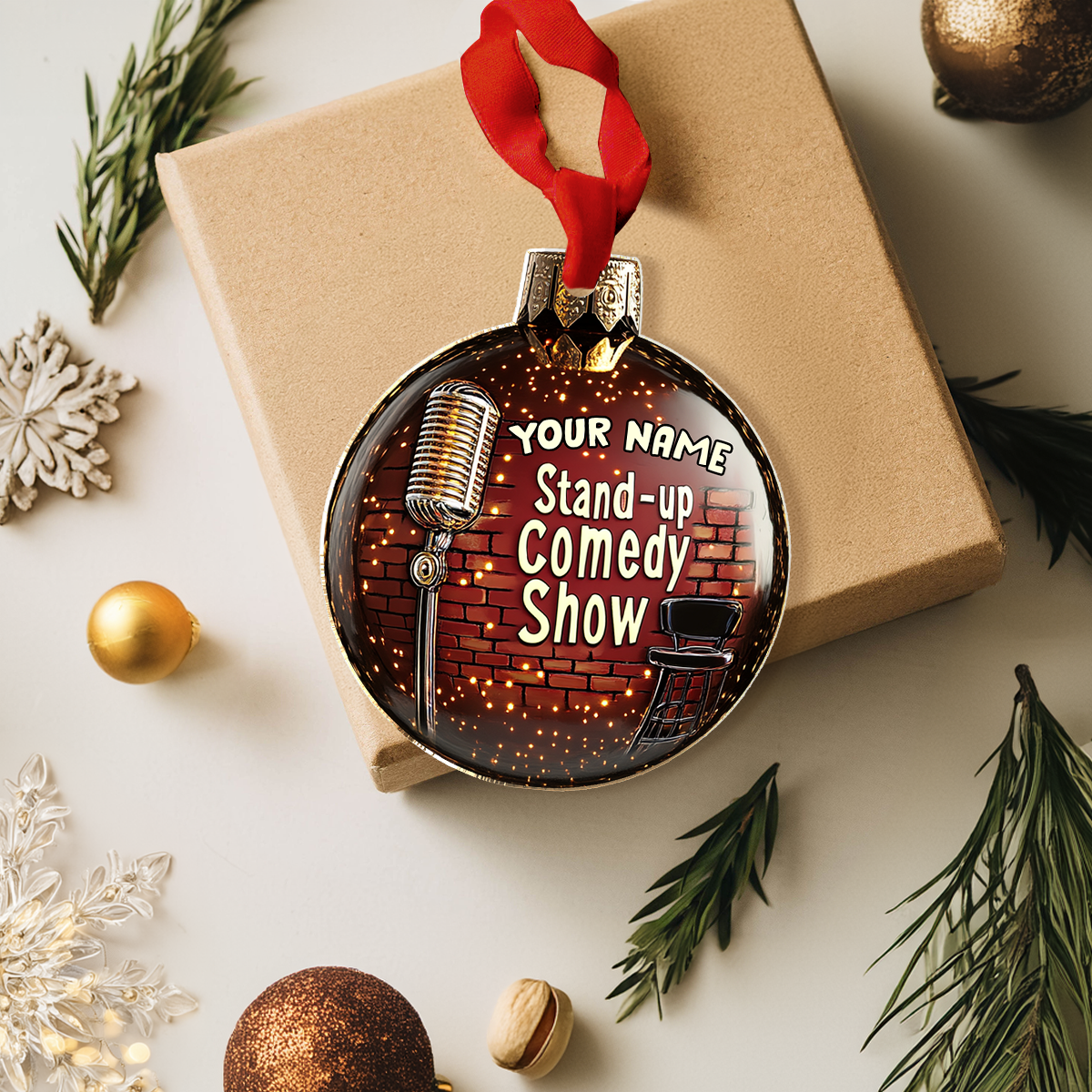 Glänzendes personalisiertes 2D Acryl Ornament Comedy Bühne