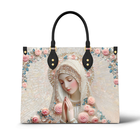 Sac en cuir brillant La fleur divine de la Sainte Mère