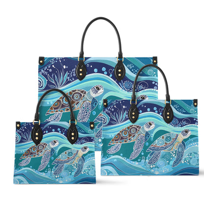 Sac en cuir brillant Ocean Harmony Tortue de mer