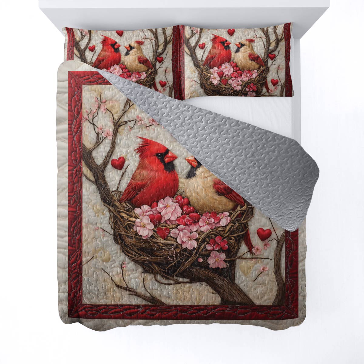 Shineful All Season Quilt 3-Piece Set Cardinal Rose