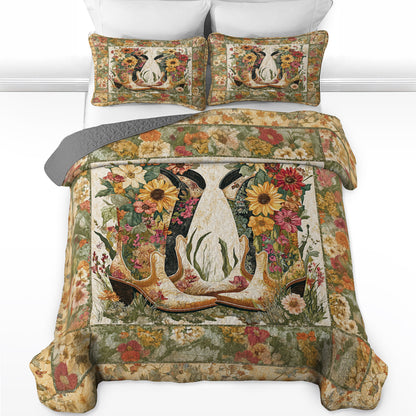 Shineful All Season Quilt 3-Piece Set Rustic Romance Cowboy