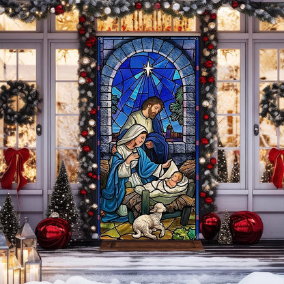 Shineful Door Cover Bethlehem Nativity