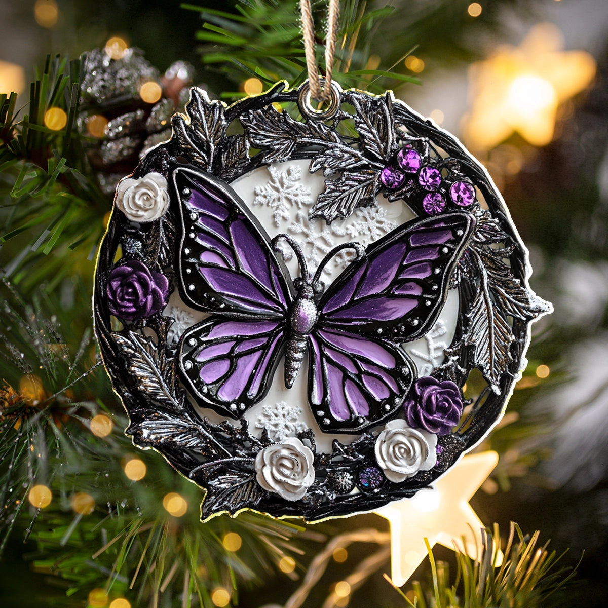 Shineful 2D Acrylic Ornament Midnight Bloom Butterfly