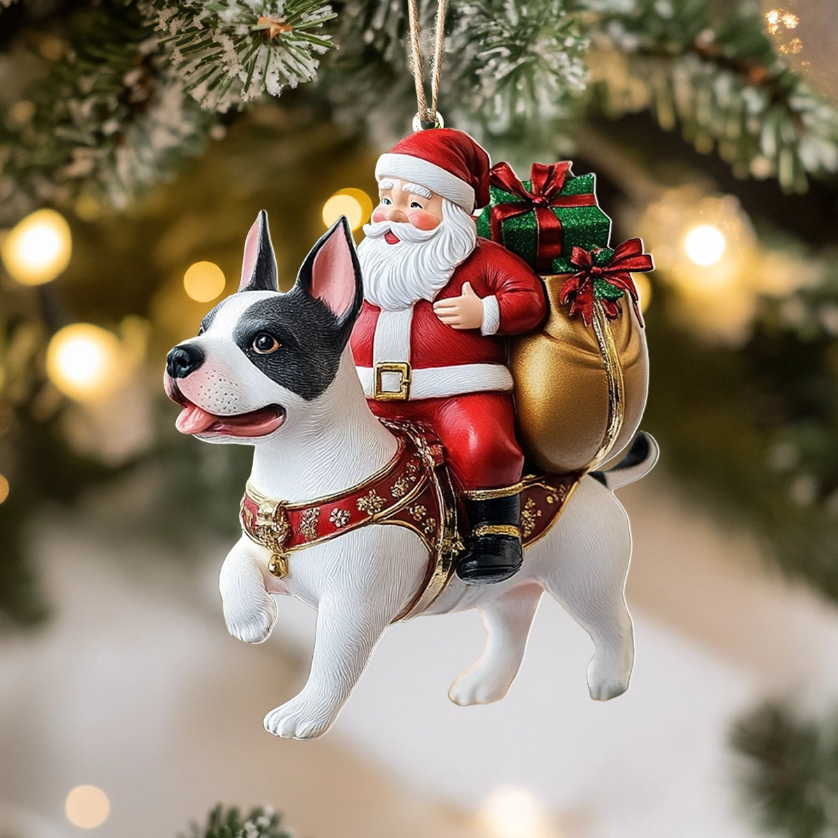 Shineful 2D Acrylic Ornament Santa's Festive Pup