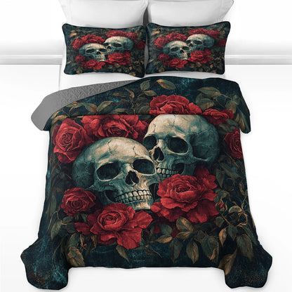 Shineful All Season Quilt 3-teiliges Set - Eternal Rose Skull