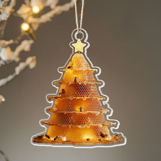 Shineful 2D Acrylic Ornament - Honeycomb Christmas Tree Collection