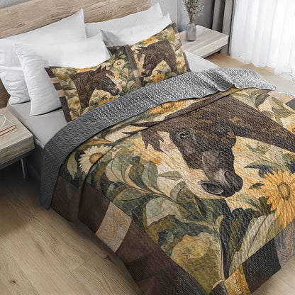 Shineful All Season Quilt 3-Piece Set - Majestic Horse