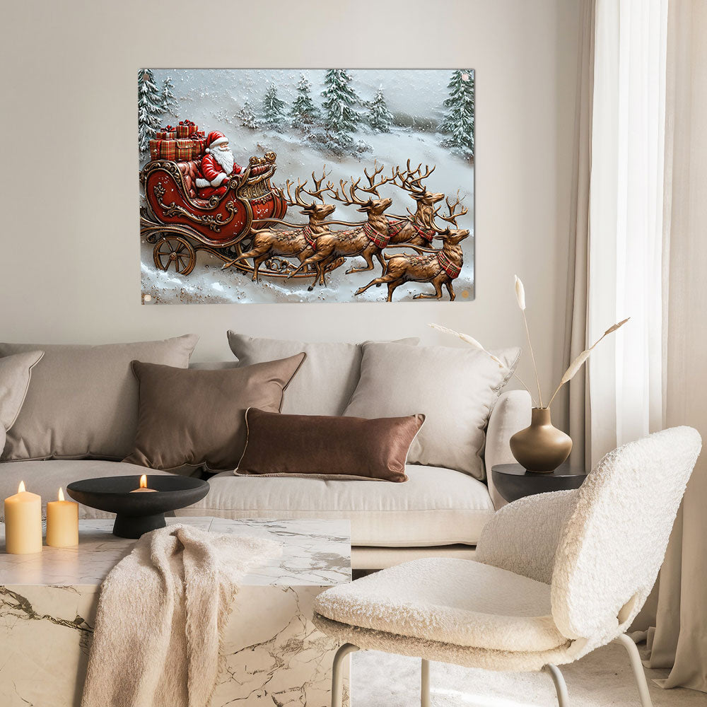 Shineful 2D Metal Sign Santa’s Magical Sleigh