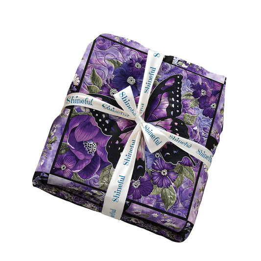 Shineful Fitted Sheet - Gorgeous Purple Butterfly Flowers