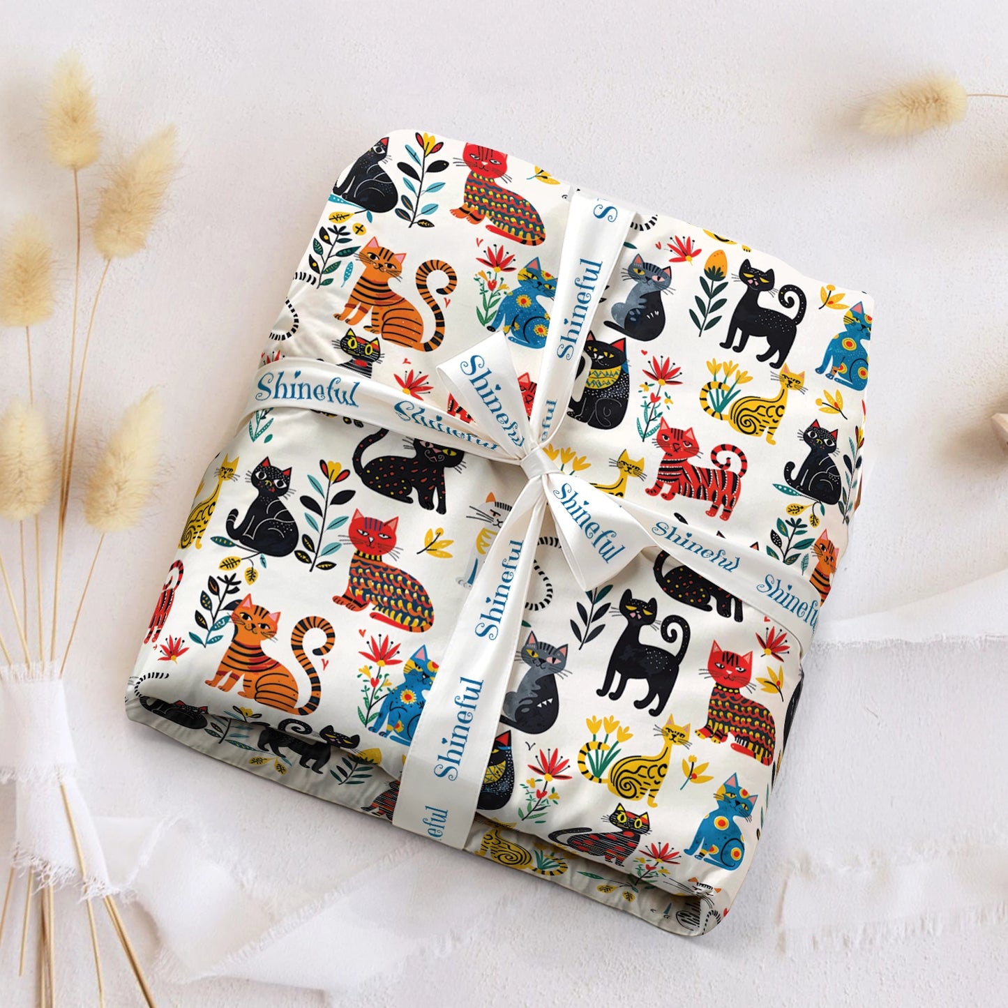 Shineful Fitted Sheet Cute Whimsical Cat