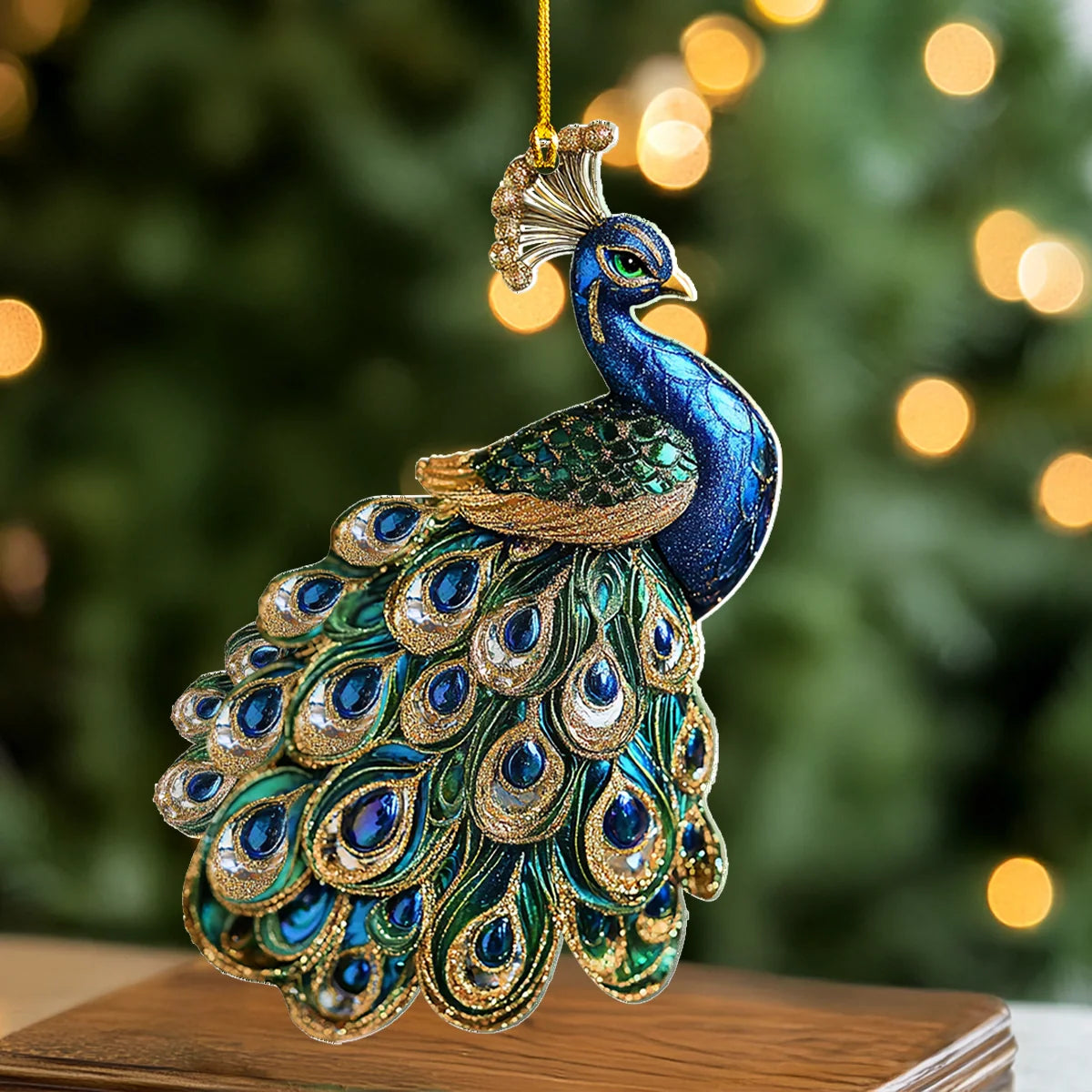 Shineful 2D Acrylic Ornament - Gorgeous Blue Peacock