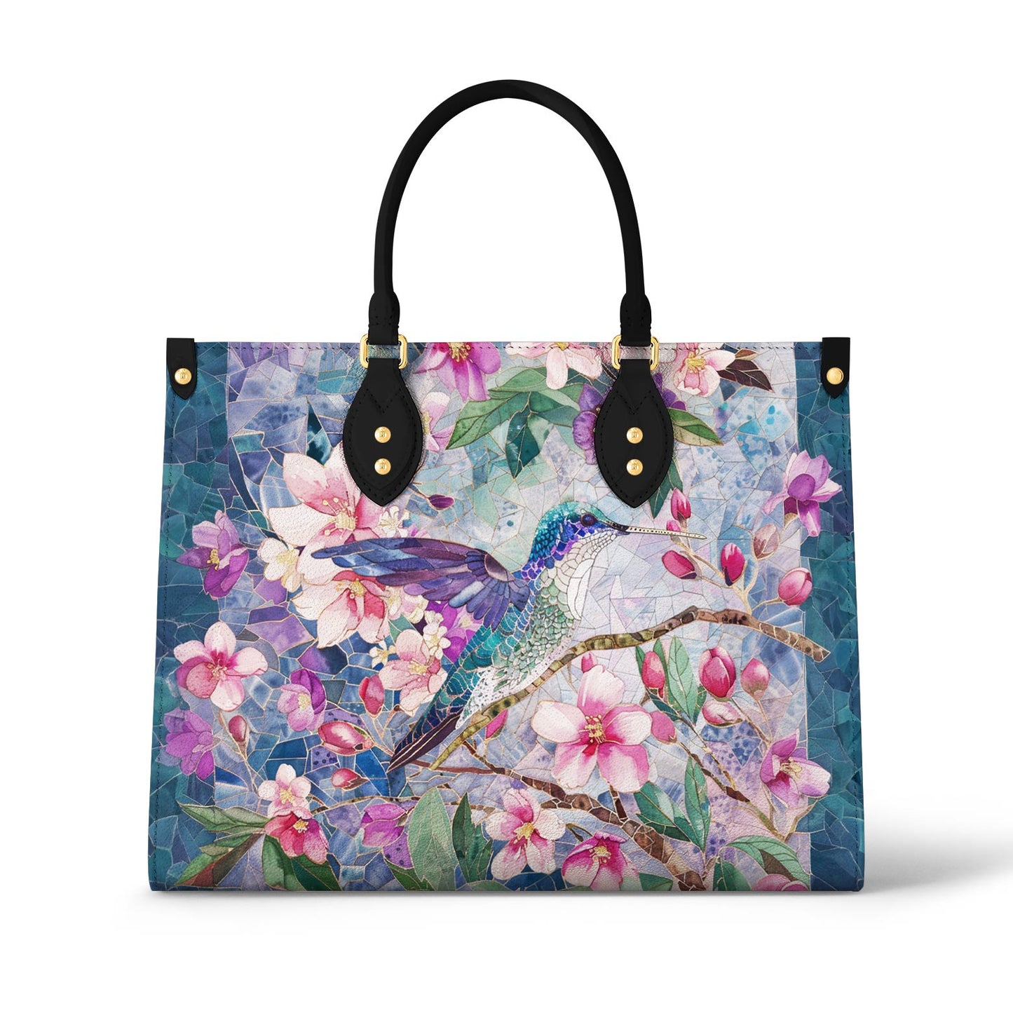 Shineful Leather Bag Blossom Hummingbird