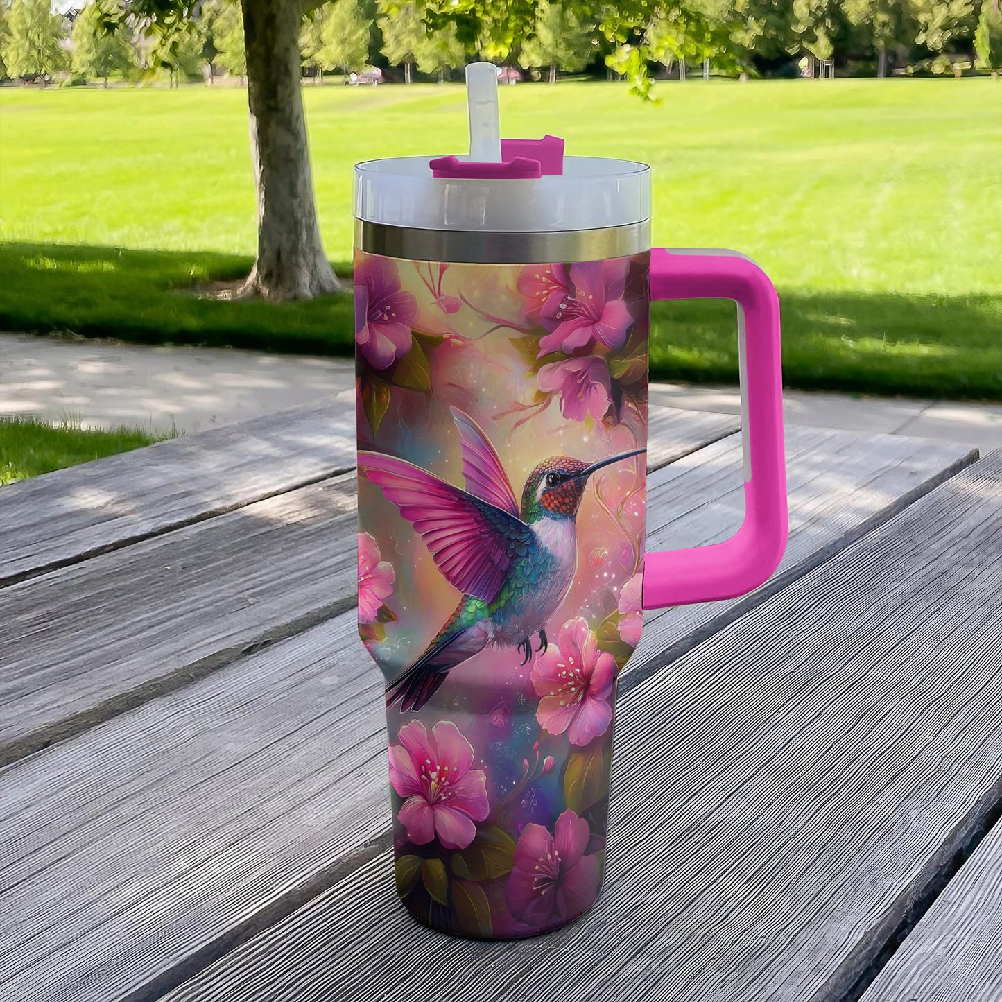 Shineful Tumbler Blossom Hummingbird