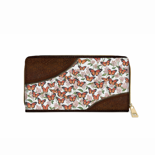 Shineful Leather Clutch Purse With Wristlet Strap Handle Monarch Elegance