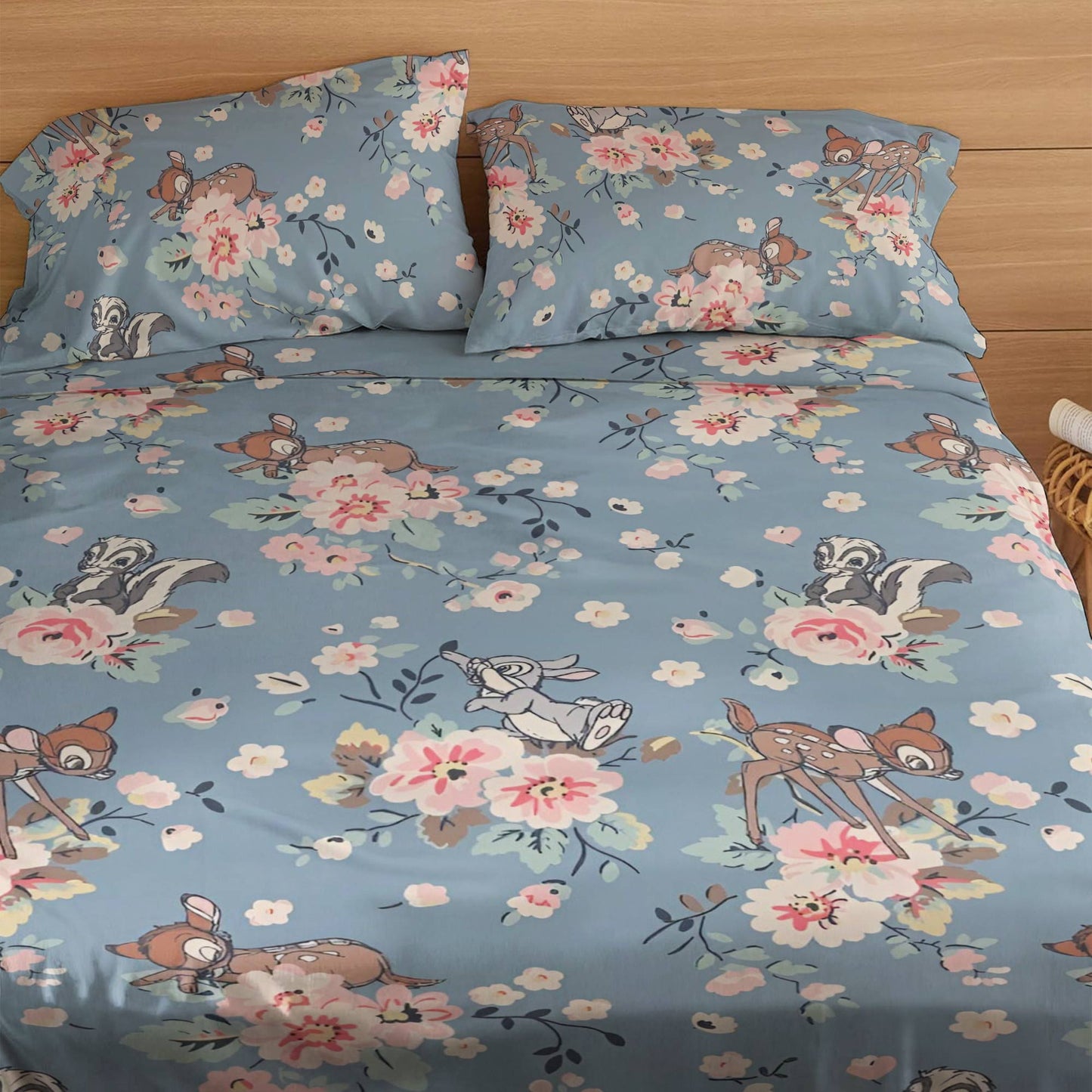 Shineful 4-Piece Bed Sheet Set Bambi Blue