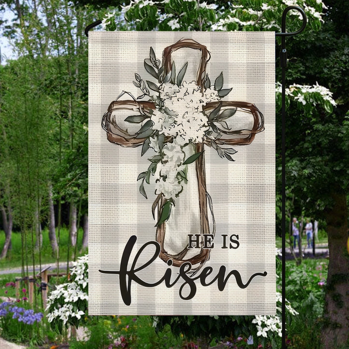 Shineful Garden Flag 12" x 18" Floral Faith Easter