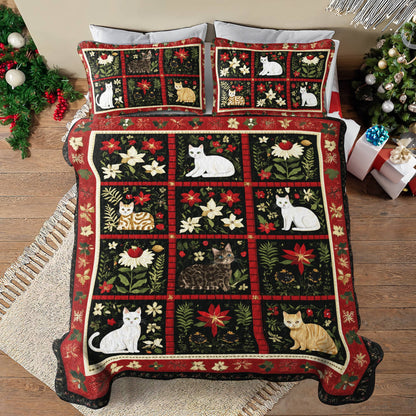 Shineful All Season Quilt 3-Piece Set Winter Catscape