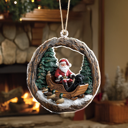 Shineful 2D Acrylic Ornament Santa Very Merry Hunt