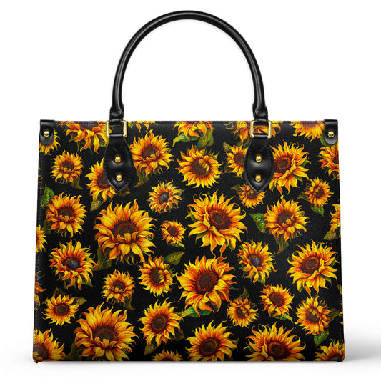 Glänzende Ledertasche Sunburst Elegance