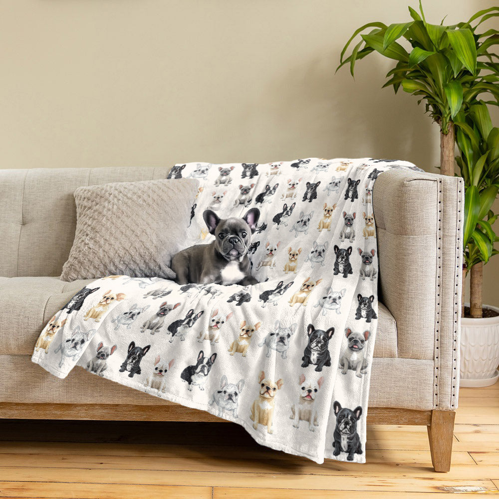 Shineful Fleece Blanket Cuddle Time Frenchie