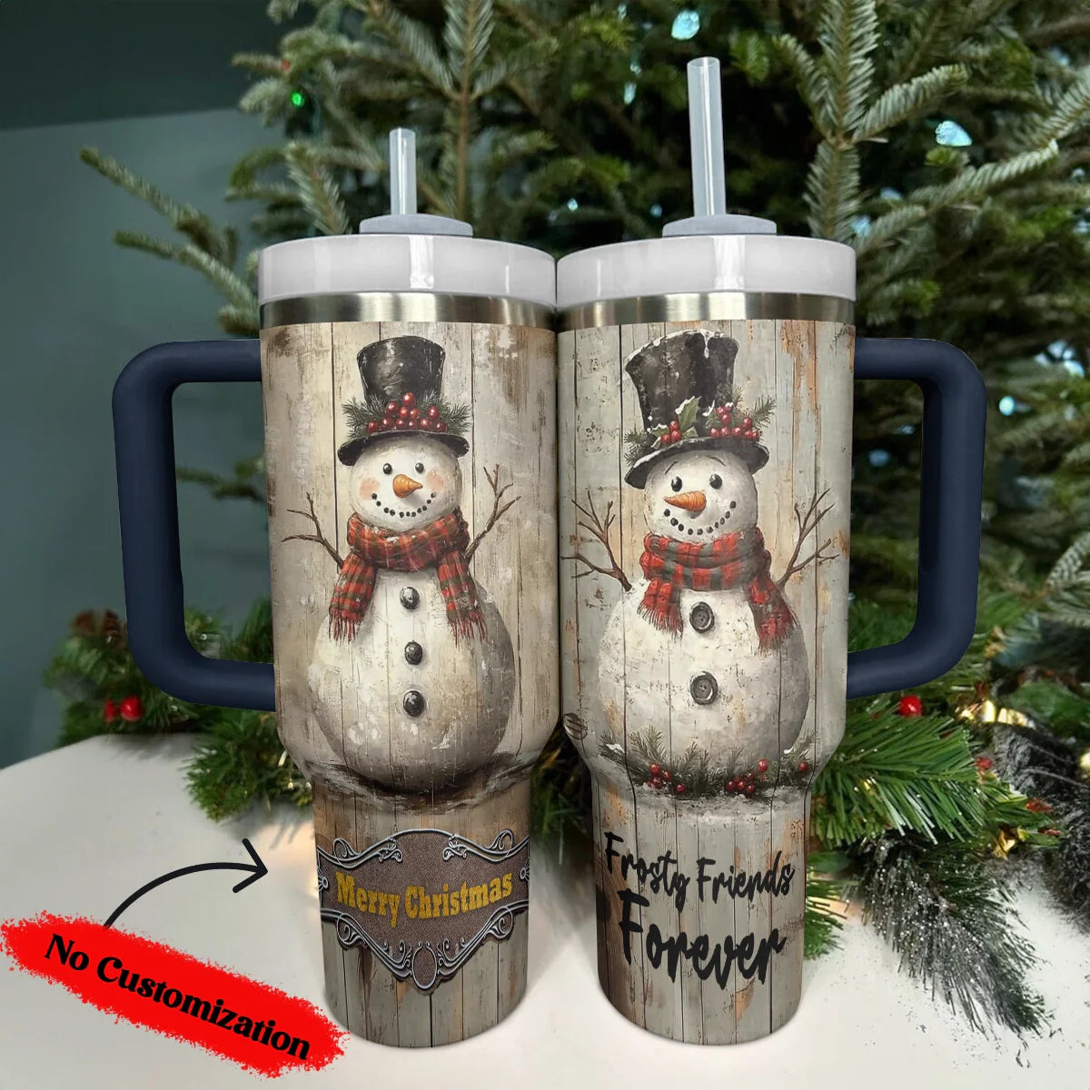 Shineful Tumbler Personalized Frosty Friends Forever Christmas