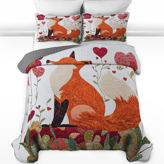 Ensemble de courtepointe toutes saisons Shineful 3 pièces - Whimsical Fox Love