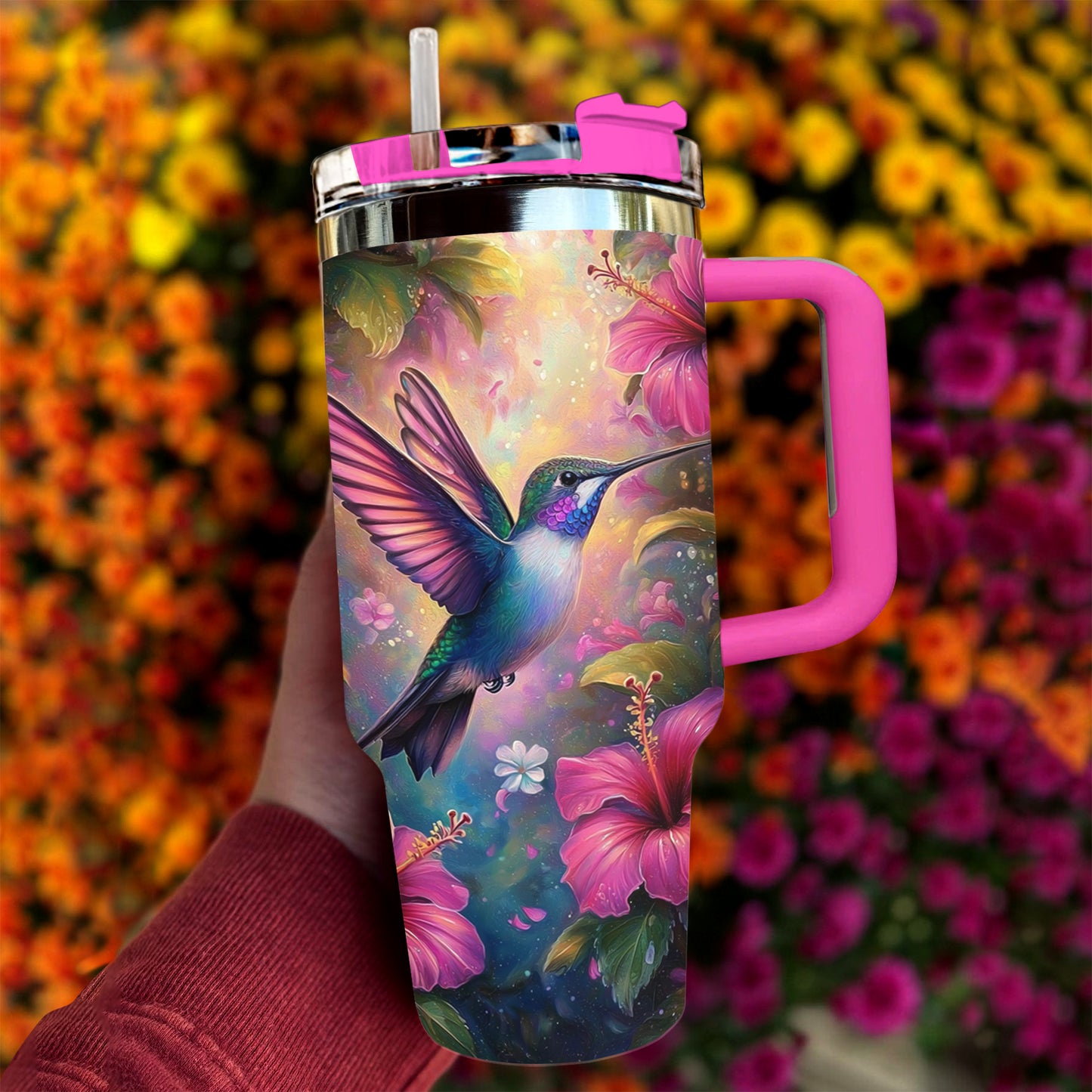 Glänzender Becher „Hummingbird Bliss“