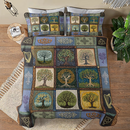 Shineful All Season Quilt 3-Piece Set Celtic Ancient Tree of Life