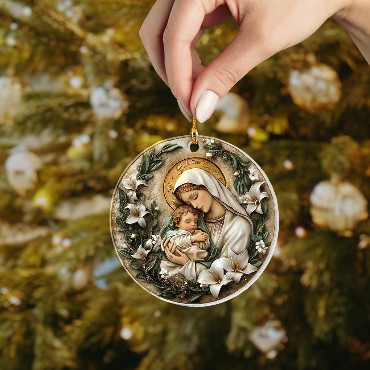 Shineful 2D Acrylic Ornament - Mary and Baby Jesus