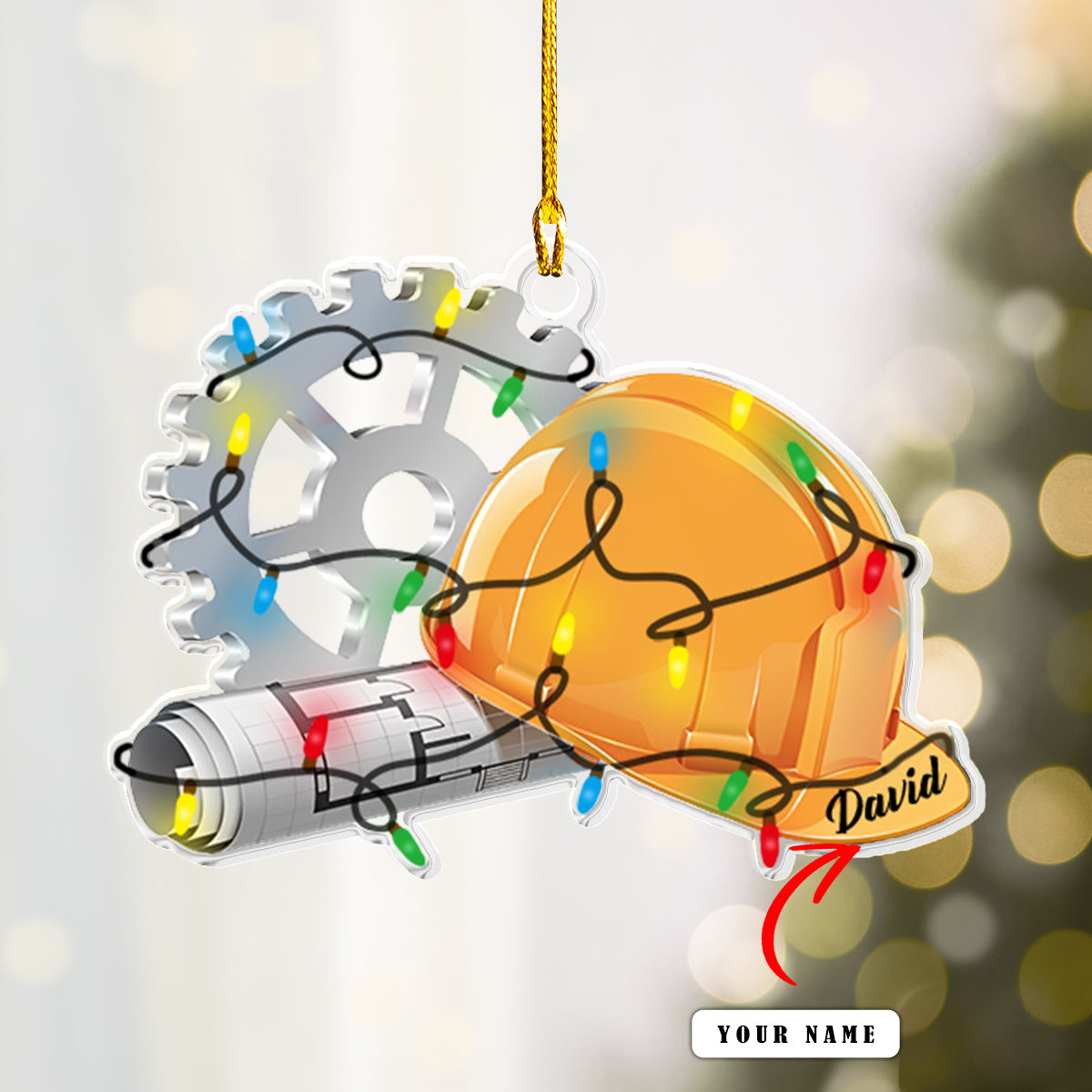 Shineful Personalized 2D Acrylic Ornament - Engineer Christmas