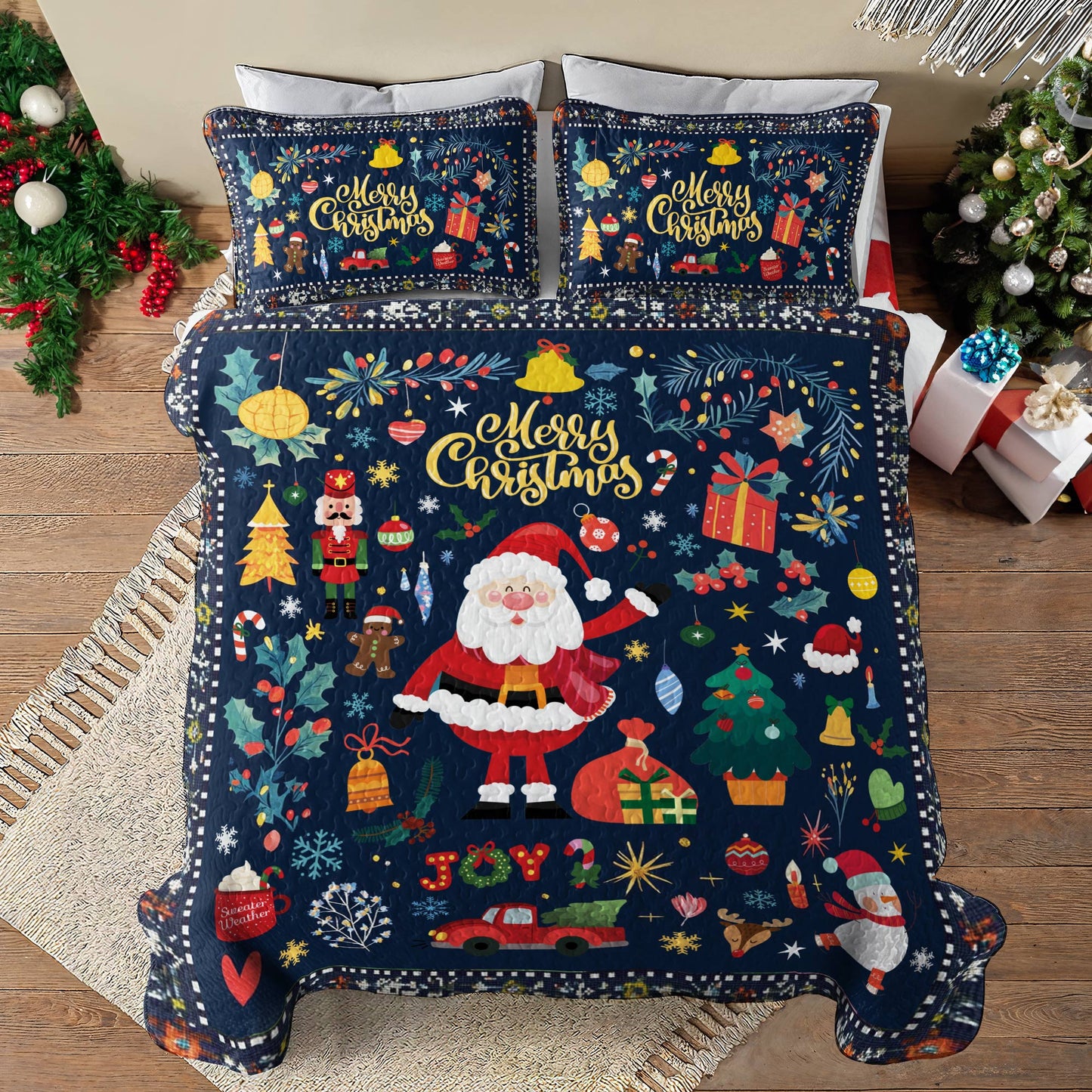 Shineful All Season Quilt 3-Piece Set Christmas Festive Cheer