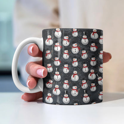 Tasse en céramique brillante Holiday Hugs Bonhomme de neige Noël