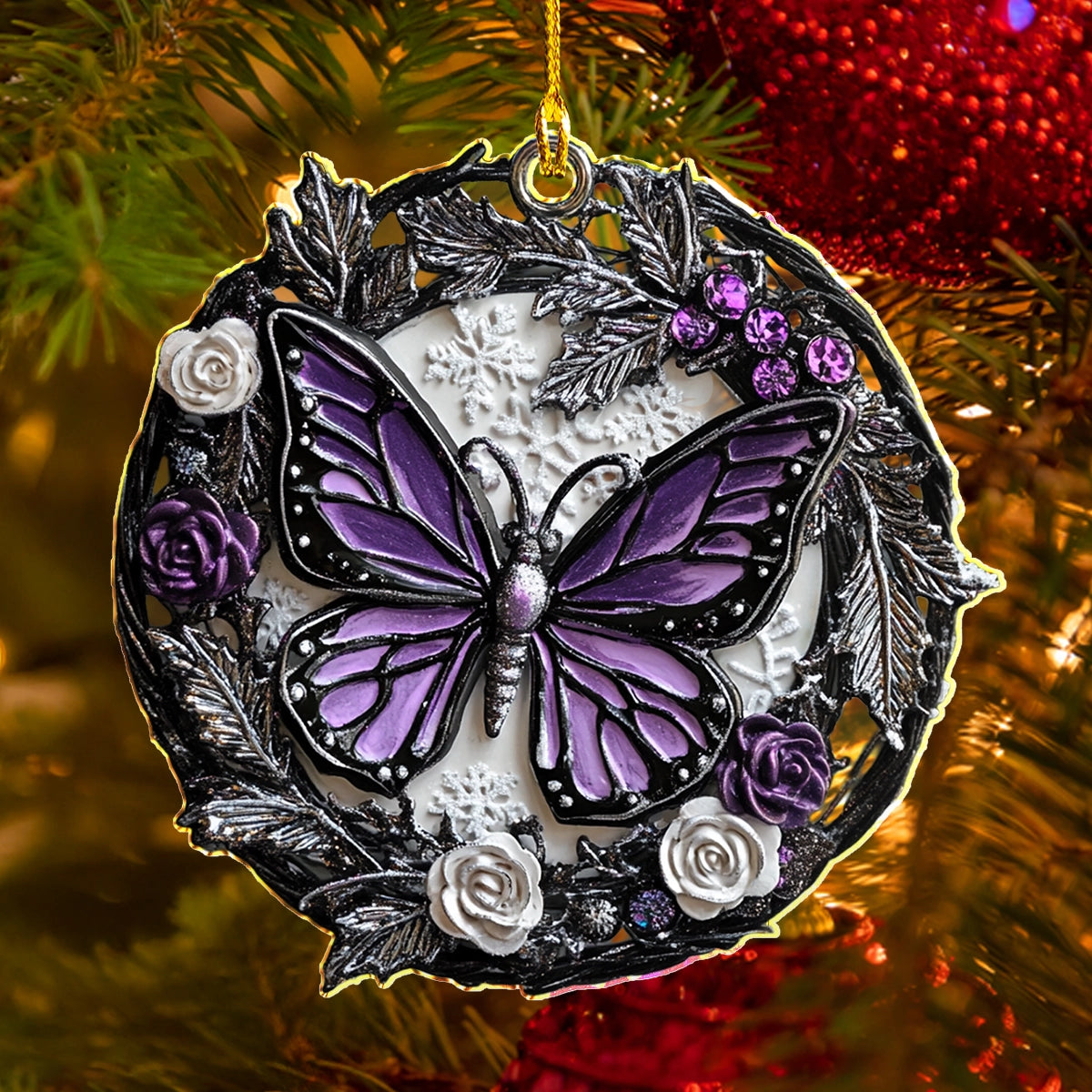 Shineful 2D Acrylic Ornament Midnight Bloom Butterfly