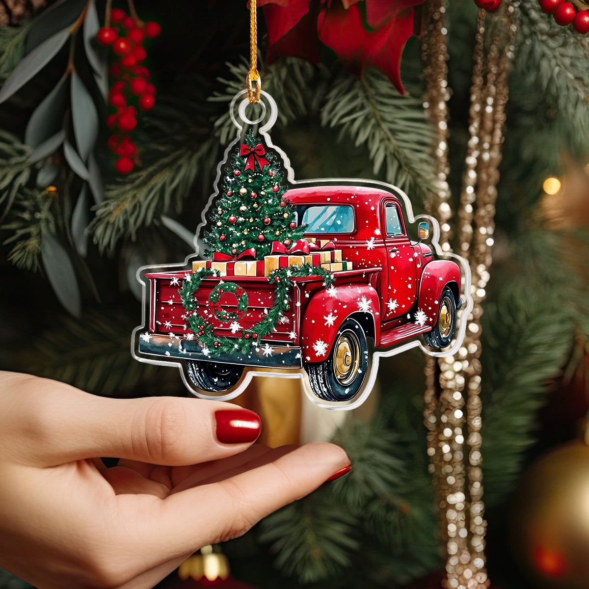 Shineful 2D Acrylic Ornament Christmas Truck