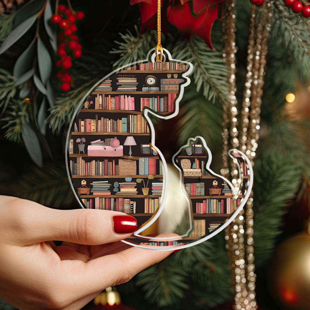 Shineful 2D Acrylic Ornament Bookish Cats