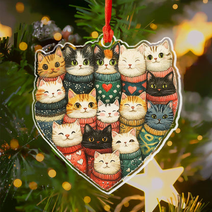 Glänzendes 2D-Acryl-Ornament Purrfectly Cozy